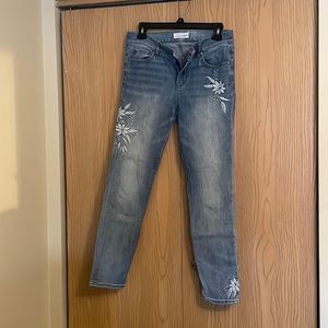 Loft Blue Embroidered Floral Jeans 27/4